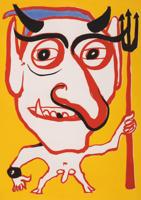 Alexander Calder LE DIABLE ( PORTRAIT DE CONSTANTIN TACOU) Etching , Aquatint - Sold for $1,792 on 11-15-2025 (Lot 135).jpg